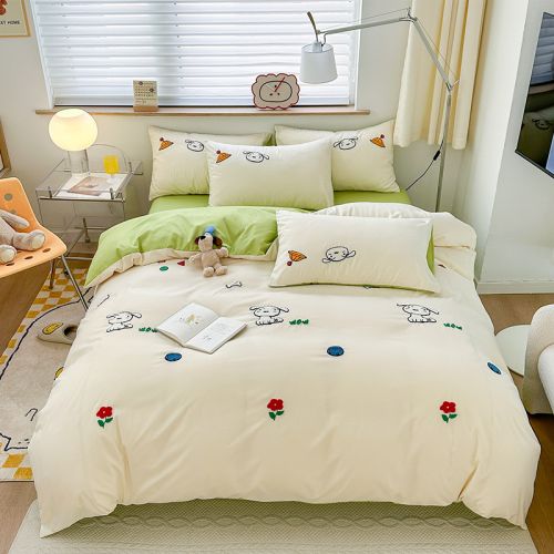 white-green home beddings set